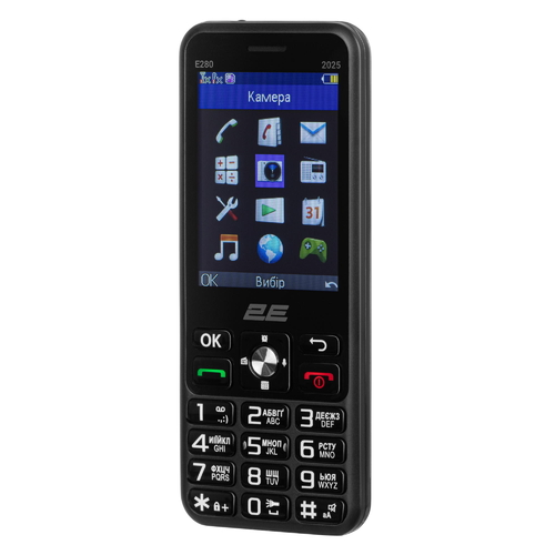 Мобільний телефон 2E E280 2025 2.8" 2SIM, 1500мА•год, чорний