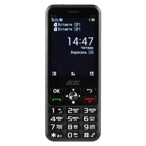 Мобільний телефон 2E E280 2025 2.8" 2SIM, 1500мА•год, чорний
