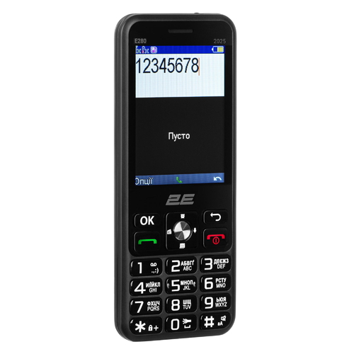 Мобільний телефон 2E E280 2025 2.8" 2SIM, 1500мА•год, чорний
