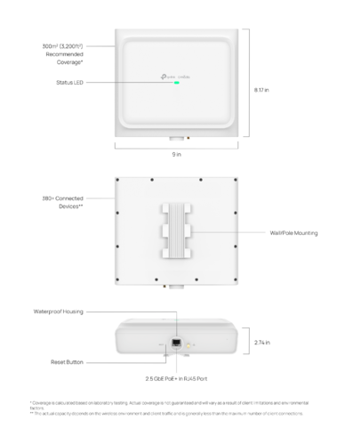 Точка доступу TP-LINK EAP772 OUTDOOR BE11000 1x2.5GE LAN, PoE, Зовнішня
