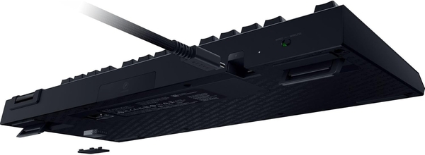 Клавіатура механічна Razer BlackWidow V4 TKL HyperSpeed, 87key, Orange Switch Gen-3, USB-A/WL/BT, EN, RGB, чорний