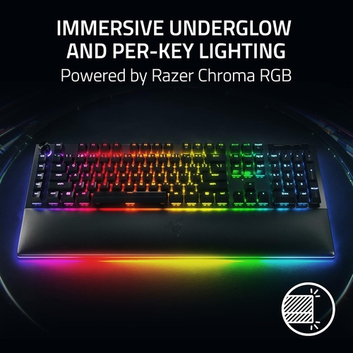 Клавіатура механічна Razer BlackWidow V4 Pro 104key, Yellow Switch, USB-A, EN, RGB, чорний