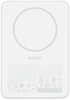 Акумулятор портативний літій-іонний Power Bank Belkin 10000мА·год, 20Вт PD/Qi2 15Вт, Slim Magnetic, білий