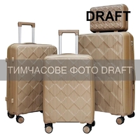 Набір валіз 2E, M7977, поліпропілен, (L+M+S), блискавка anti theft, 4 колеса, кодовий замок, хакі