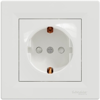 Розетка з з/к та захисними шторками Schneider Electric, Asfora (білий)