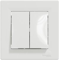 Перемикач 2-клавішний Schneider Electric, Asfora (білий, самозажимний)