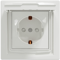Розетка з кришкою з з/к та зі шторками Schneider Electric, Asfora (білий)