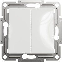 Перемикач 2-клавішний Schneider Electric, Asfora (білий, без рамки)