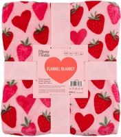 Плед ARDESTO Valentine's Flannel 160х200см, 100% поліестер, полунички, рожевий