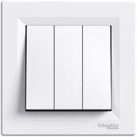 Вимикач 3-х клавішний Schneider Electric, Asfora (білий)