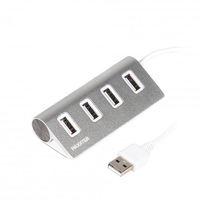 USB2.0 Hub 4port Maxxter (HU2A-4P-01) Silver