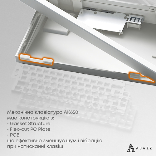 Клавиатура Ajazz AK650 Sea Salt Switch White USB-C (AK650-SS-BWB)