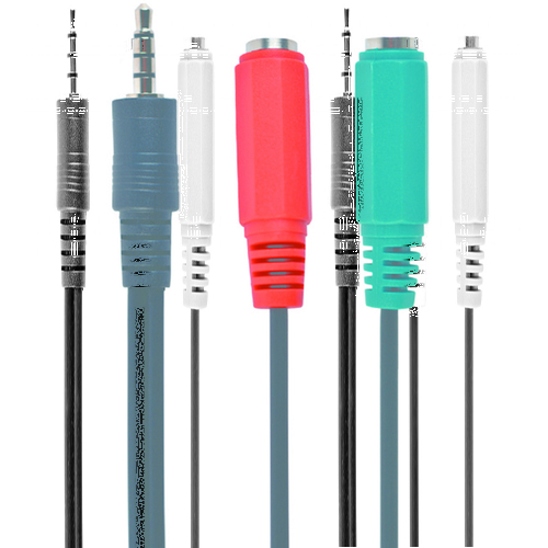 Аудио-кабель Cablexpert 3.5 мм - 2х3.5 мм (M/F), 0.2 м, Black (CCA-417)