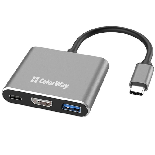 Hub Type-C - HDMI 3port (CW-HUB08) СolorWay Black