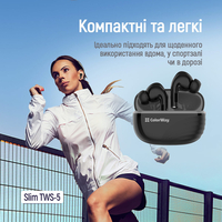 Bluetooth-гарнитура СolorWay Slim TWS-5 Earbuds Black (CW-TWS5BK)