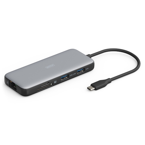 Док-станция Digitus DA-70915 (USB-C PD 100W/USB3.2х2/USB-C/RJ45/SD/MicroSD/2хHDMI)