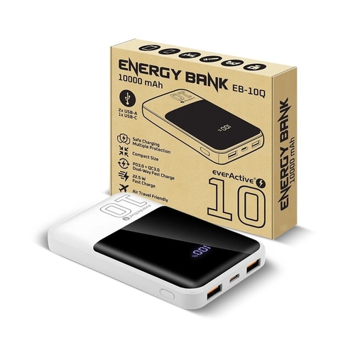 Универсальная мобильная батарея everActive EB-10Q 10000mAh White
