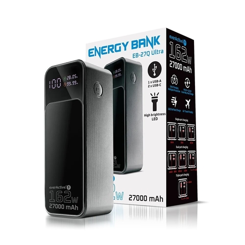 Универсальная мобильная батарея everActive EB-27Q Ultra 27000mAh Black