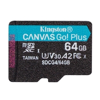 Карта памяти MicroSDXC   64GB UHS-I/U3 Class 10 Kingston Canvas Go! Plus R200/W200MB/s (SDCG4/64GBSP)