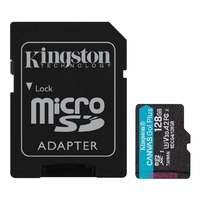 Карта памяти MicroSDXC  128GB UHS-I/U3 Class 10 Kingston Canvas Go! Plus R200/W200MB/s + SD-адаптер (SDCG4/128GB)