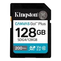 Карта памяти SDXC  128GB UHS-I/U3 Class 10 Kingston Canvas Go! Plus R200/W200MB/s (SDG4/128GB)
