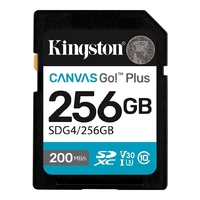 Карта памяти SDXC  256GB UHS-I/U3 Class 10 Kingston Canvas Go! Plus R200/W160MB/s (SDG4/256GB)
