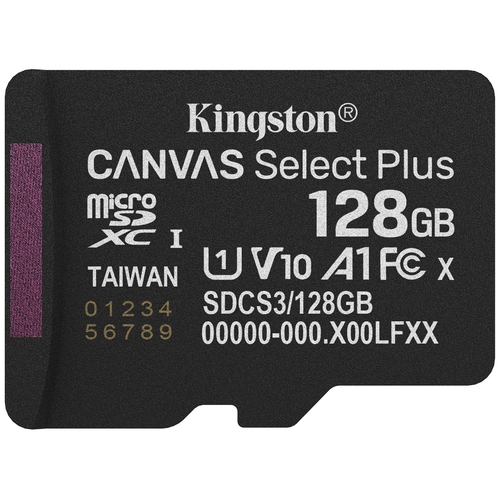 Карта памяти MicroSDXC 128GB UHS-I Class 10 Kingston Canvas Select Plus R150MB/s (SDCS3/128GBSP)